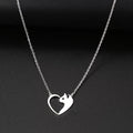Heart Cat Hollow Pendant Necklace