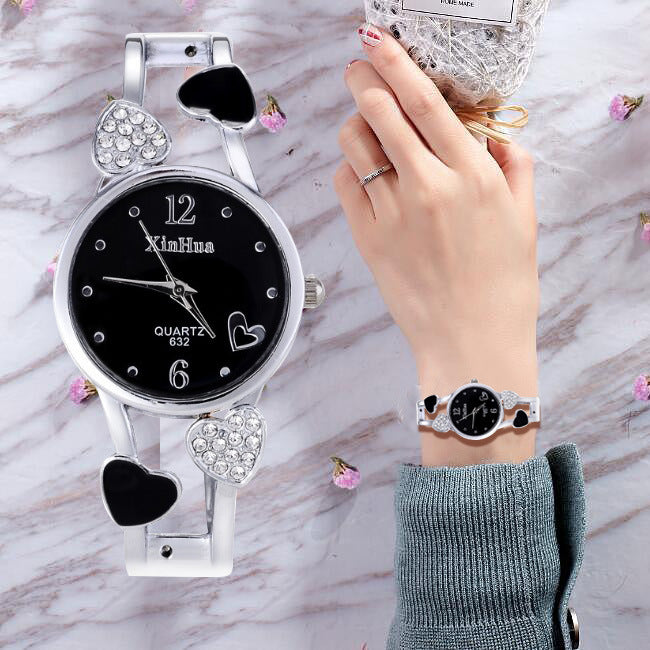 Set Diamond Watch with Hearts