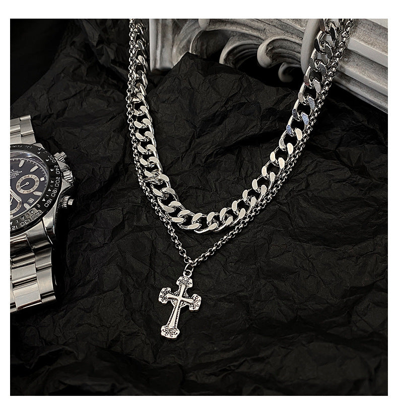 Retro Cross Titanium Steel Necklace