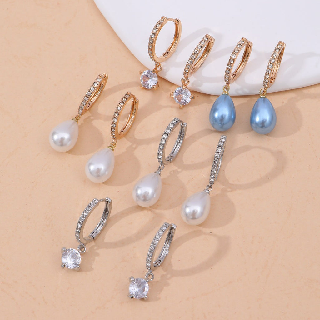 Purple Pearl Hoop Earrings