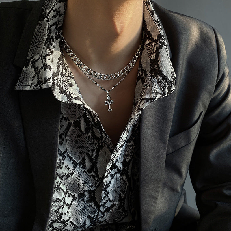 Retro Cross Titanium Steel Necklace