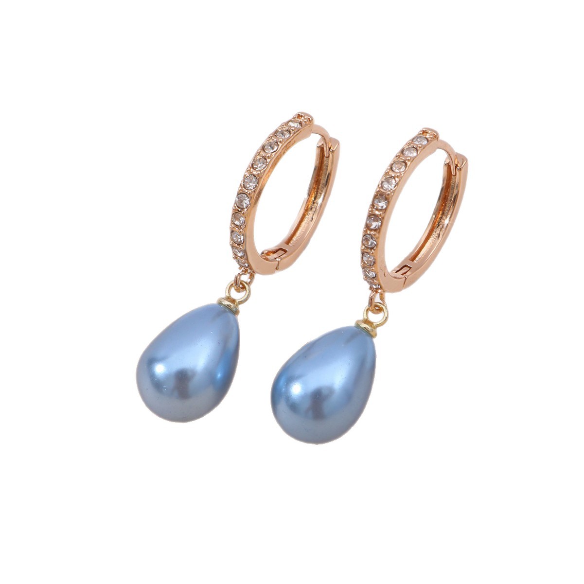 Purple Pearl Hoop Earrings