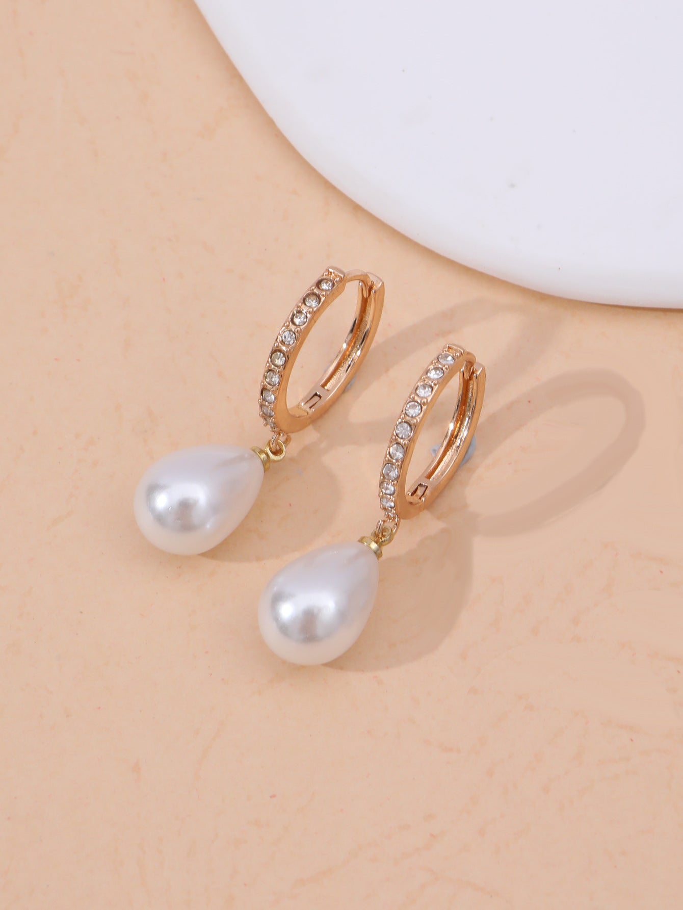 Purple Pearl Hoop Earrings