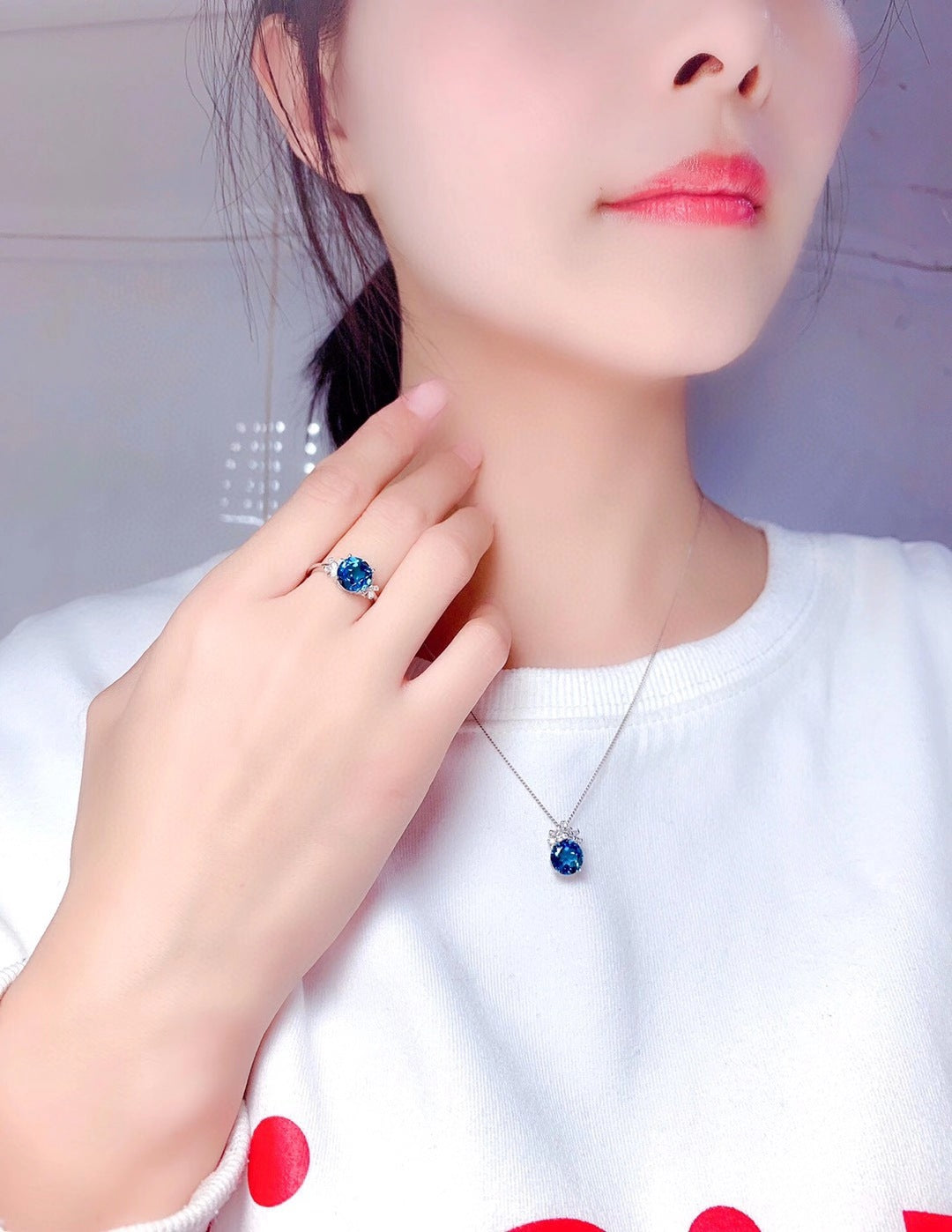 Blue Stone Pendant Necklaces