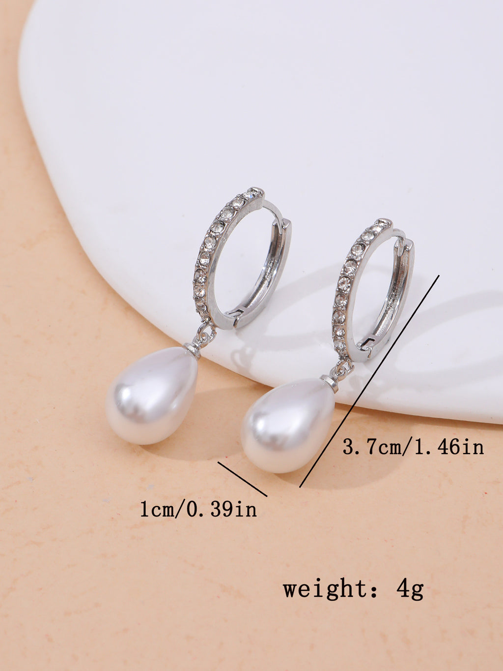 Purple Pearl Hoop Earrings