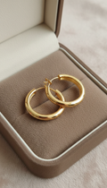 Modern Hoop Earrings In Solid Gold